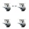 Service Caster 4 Inch Kingpinless Thermoplastic Rubber Wheel Caster Brakes 2 Swivel Locks, 4PK SCC-KP30S420-TPRRF-SLB-BSL-2-SLB-2 - alternate 3